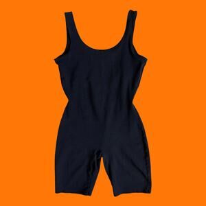 90's vintage black one piece unitard workout romper MEDIUM Gilda Marx
